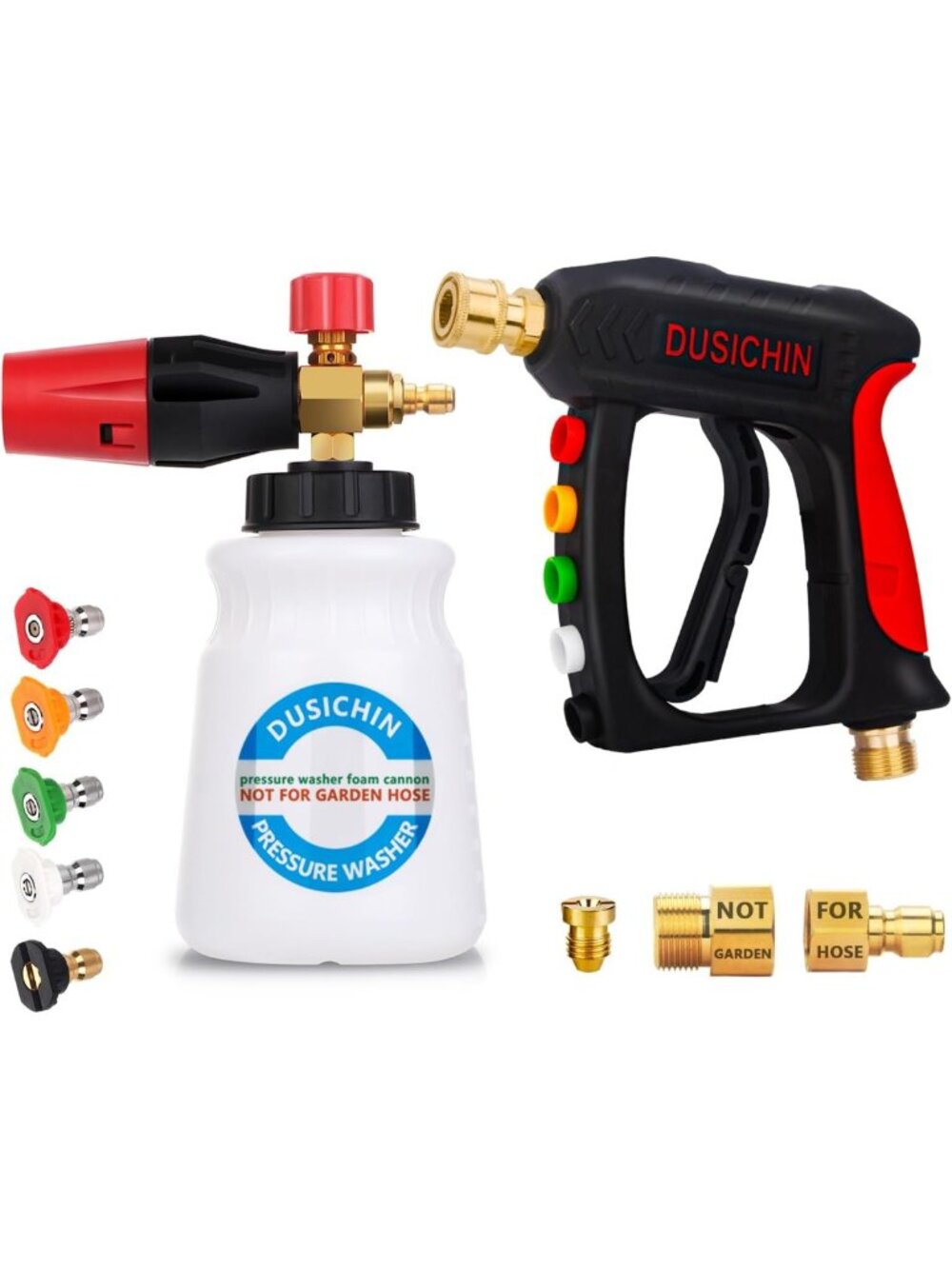 Foam Cannon Pressure Washer Gun with Quick Connect, 5 Nozzle Tips for Car Wash